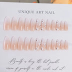 Press-On Nail Set Floral Design Quick Application Multiple Sizes