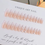 Press-On Nail Set Floral Design Quick Application Multiple Sizes