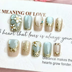 Press-On Nail Set Floral Design Quick Application & Reusable