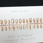 Press-On Nail Set Floral Design Quick-Apply Glossy Finish