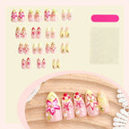 Press-On Nail Set Floral Design & Ready To Apply