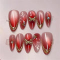 Press-On Nail Set Floral Design Reusable
