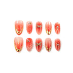 Press-On Nail Set Floral Design Reusable