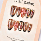 Press-On Nail Set Floral Design Reusable