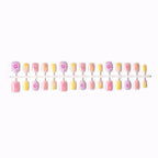 Press-On Nail Set Floral Design & Reusable
