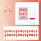 Press-On Nail Set Floral Design Reusable