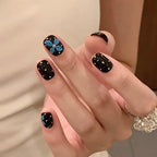 Press-On Nail Set Floral Design Reusable & Comfortable