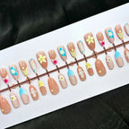 Press-On Nail Set Floral Design Reusable & Comfortable Fit