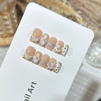 Press-On Nail Set Floral Design Reusable Comfortable Fit