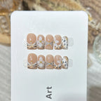 Press-On Nail Set Floral Design Reusable Comfortable Fit