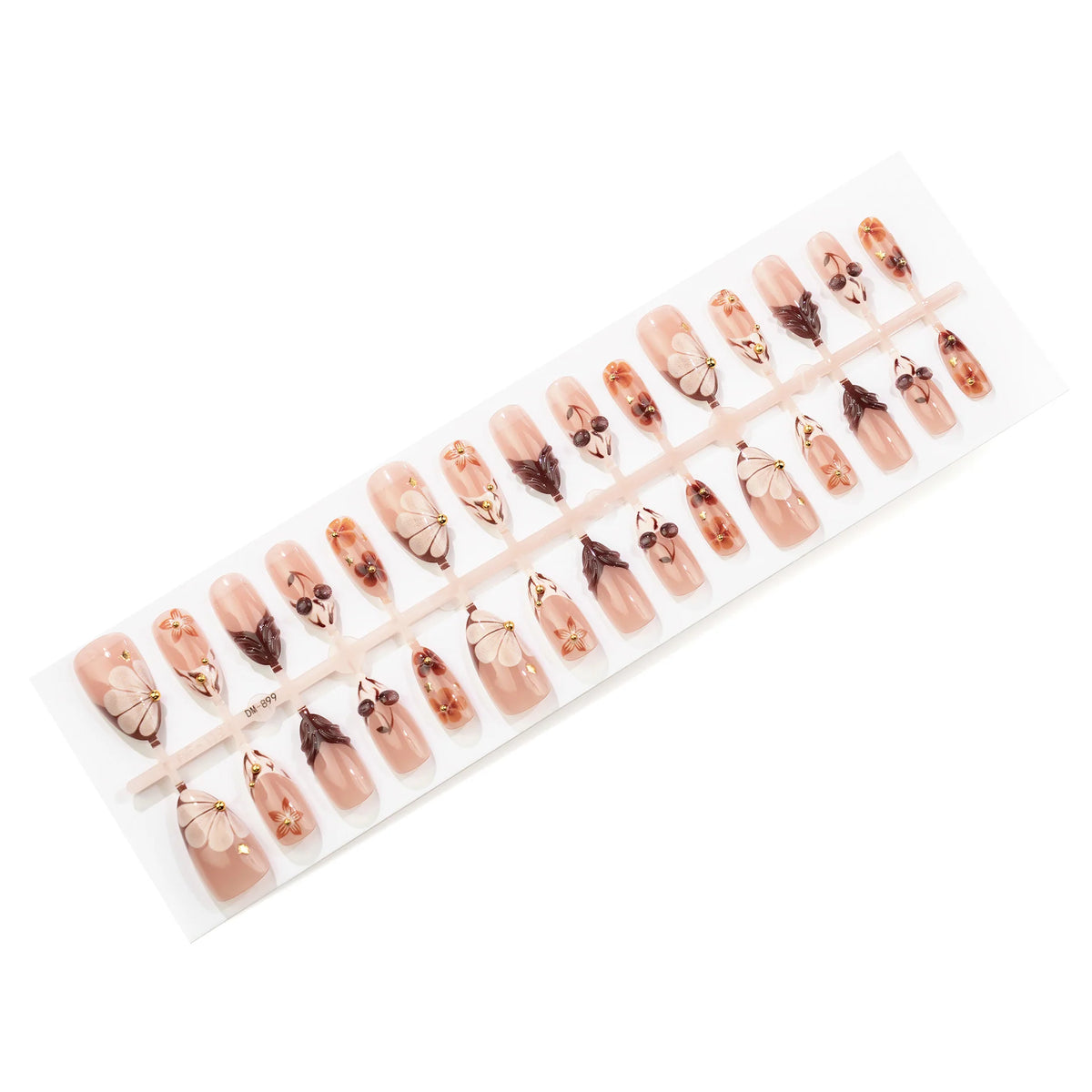 Press-On Nail Set Floral Design Reusable & Comfortable Fit