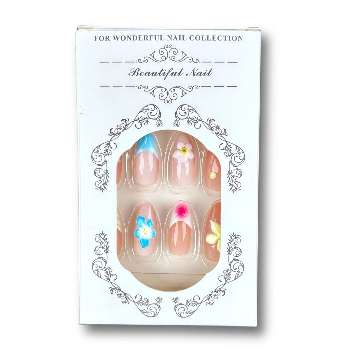 Press-On Nail Set Floral Design Reusable & Comfortable Fit