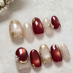 Press-On Nail Set Floral Design Reusable & Custom Fit