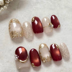 Press-On Nail Set Floral Design Reusable & Custom Fit