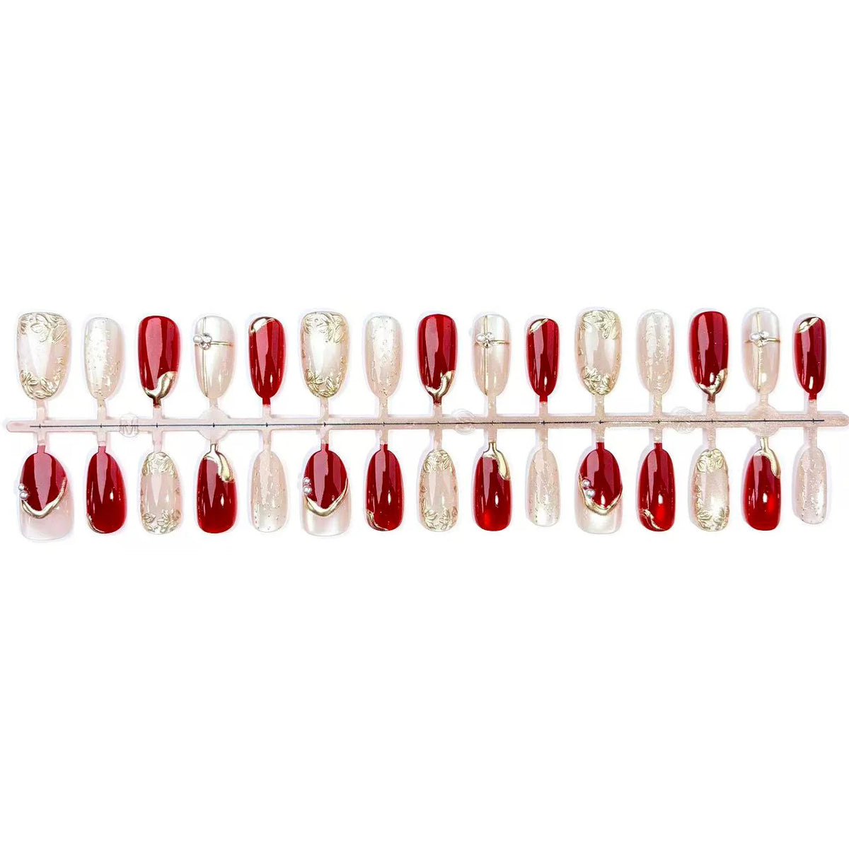 Press-On Nail Set Floral Design Reusable & Custom Fit