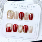Press-On Nail Set Floral Design Reusable & Custom Fit