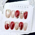 Press-On Nail Set Floral Design Reusable & Custom Fit