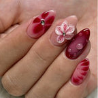 Press-On Nail Set Floral Design Reusable & Easy Application