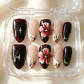 Press-On Nail Set Floral Design Reusable & Easy Application
