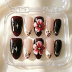Press-On Nail Set Floral Design Reusable & Easy Application