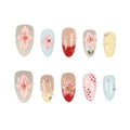 Press-On Nail Set Floral Design Reusable & Easy Application