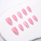 Press-On Nail Set Floral Design Reusable & Easy Application