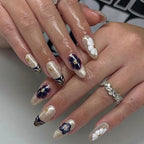 Press-On Nail Set Floral Design Reusable & Easy Application