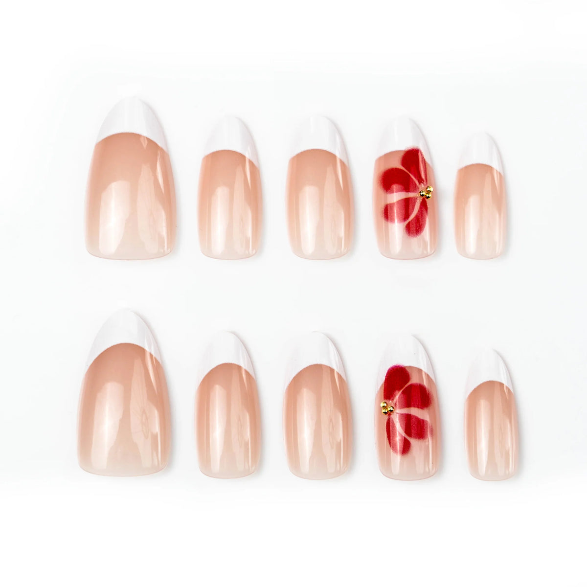 Press-On Nail Set Floral Design Reusable & Easy Application