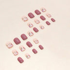 Press-On Nail Set Floral Design Reusable & Easy Application