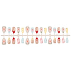 Press-On Nail Set Floral Design Reusable & Easy Application