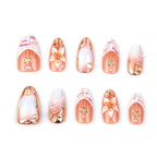 Press-On Nail Set Floral Design Reusable Easy Application