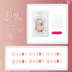 Press-On Nail Set Floral Design Reusable & Easy Application
