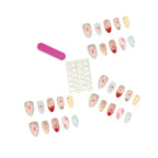Press-On Nail Set Floral Design Reusable & Easy Application