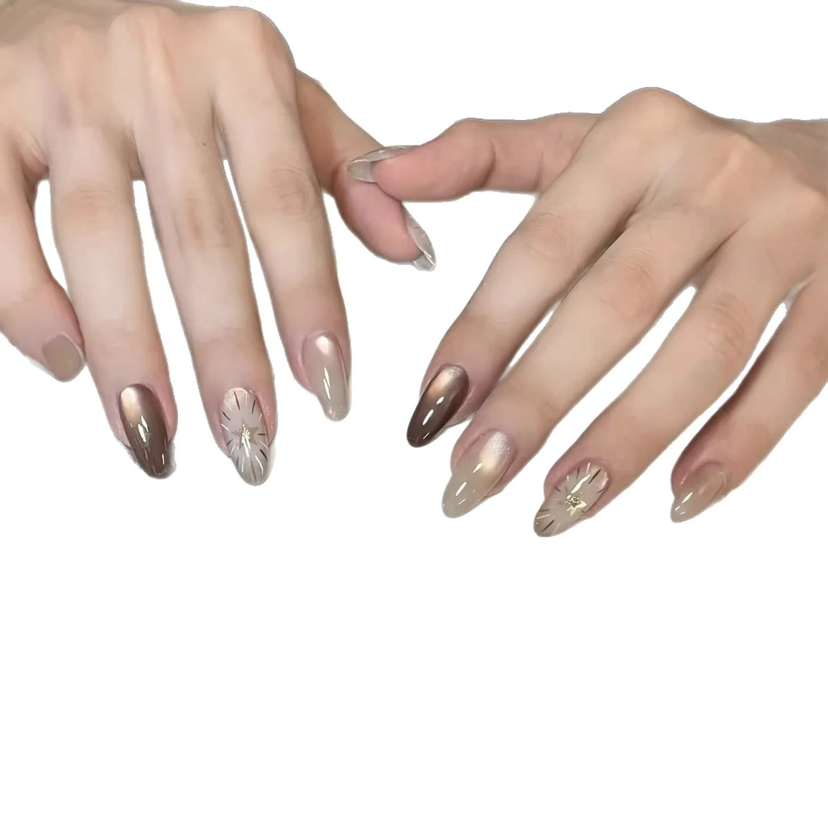 Press-On Nail Set Floral Design Reusable & Easy Application