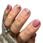 Press-On Nail Set Floral Design Reusable & Easy Application