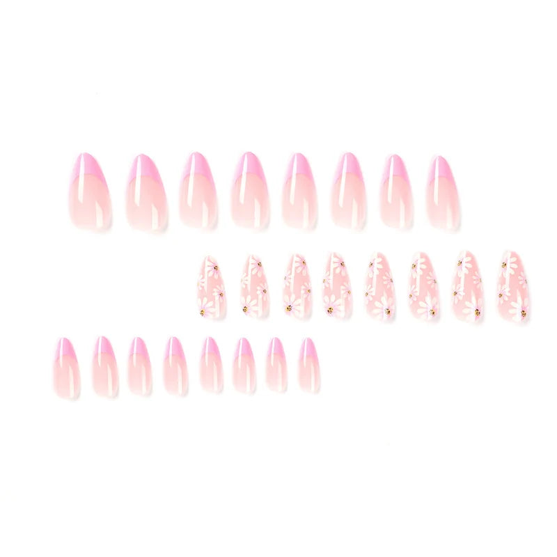 Press-On Nail Set Floral Design Reusable & Easy Apply