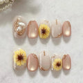 Press-On Nail Set Floral Design Reusable & Glue-Free