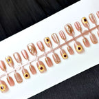 Press-On Nail Set Floral Design Reusable & Glue-Free