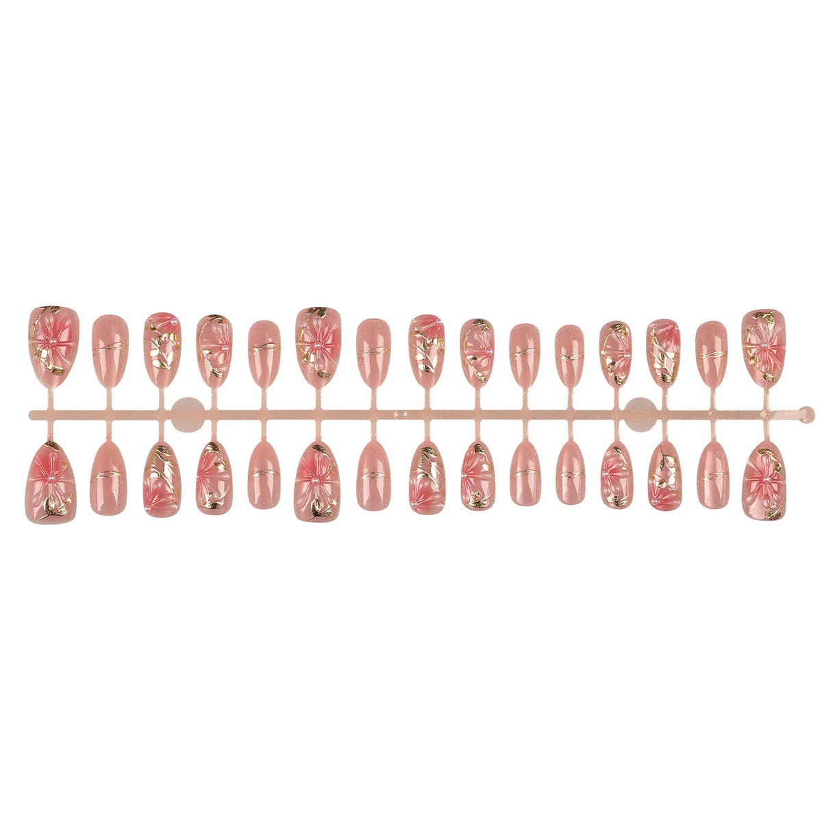 Press-On Nail Set Floral Design Reusable & Lightweight