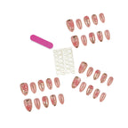 Press-On Nail Set Floral Design Reusable & Lightweight