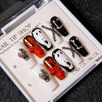 Press-On Nail Set Floral Design Reusable & Long-Lasting