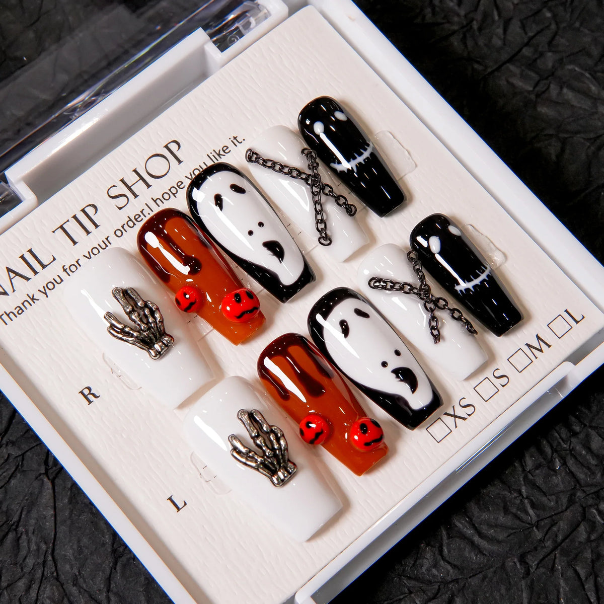 Press-On Nail Set Floral Design Reusable & Long-Lasting