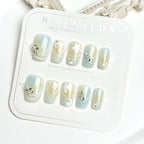 Press-On Nail Set Floral Design Reusable & Long-Lasting