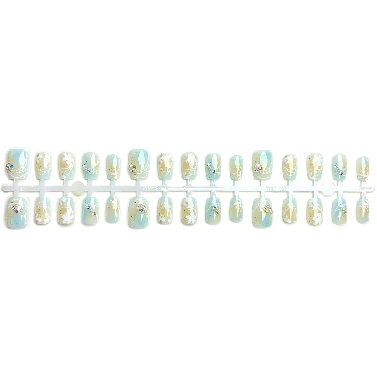 Press-On Nail Set Floral Design Reusable & Long-Lasting