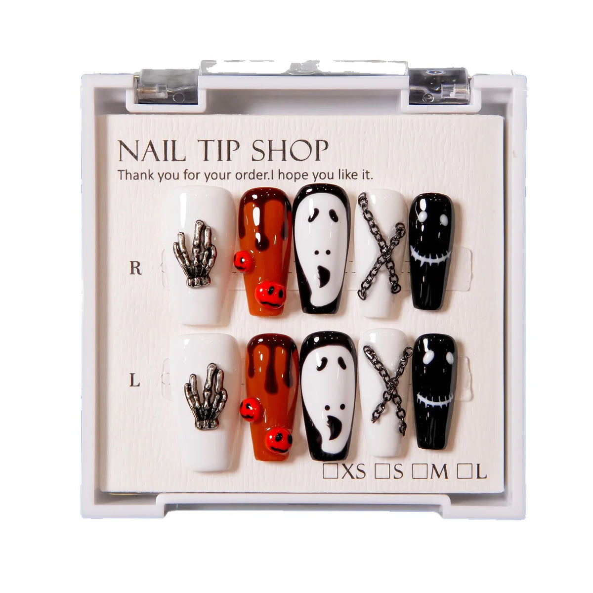 Press-On Nail Set Floral Design Reusable & Long-Lasting