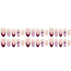 Press-On Nail Set Floral Design Reusable & Multiple Sizes