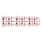 Press-On Nail Set Floral Design Reusable & Multiple Sizes