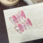 Press-On Nail Set Floral Design Reusable Oval Shape
