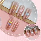 Press-On Nail Set Floral Design Reusable Peel-And-Stick