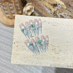 Press-On Nail Set Floral Design Reusable & Quick Application